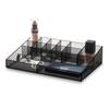 iDesign The Sarah Tanno Collection Plastic Cosmetic Organizer Station, Made of Recycled Plastic, Smoke/Black 12 x 8 x 3" view 1