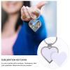 10pcs Heat Transfer Keychain Sublimation Blank Love Keyrings Blank Heart Pendant Keychain for DIY Craft Supplies view 2
