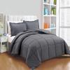 All Season Alternative Blanket/Comforter Twin/Twin XL Size 100% Cotton,500 GSM,Winter Warm,Ultra Soft Fluffy,Insert with Corner Tabs,Box Stitched Comforter with 2 Pillow Shams(3 Pcs | Gray) view 3