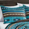 3-Piece Printed Oversize Queen Size Quilt Set, All-Season Bedspread, Native American Tribal Navajo Pattern Coverlet with Pillow Shams Bed Cover (Turquoise Blue, Brown, Khaki, Southwestern) view 3