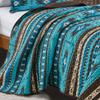 3-Piece Printed Oversize Queen Size Quilt Set, All-Season Bedspread, Native American Tribal Navajo Pattern Coverlet with Pillow Shams Bed Cover (Turquoise Blue, Brown, Khaki, Southwestern) view 4