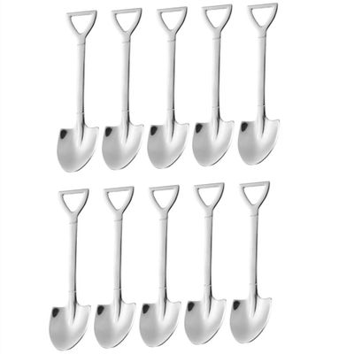 10 Pack Dessert Spoon 6 inch Shovel Shape Stainless Steel Spoons Ice Cream Fruit Spoon for Home Kitchen or Restaurant