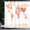 Ambesonne Earth Shower Curtain, Detailed World Map with All Countries Major Capital Cities Universe Continents, Cloth Fabric Bathroom Decor Set with Hooks, 69" W x 84" L, Beige Salmon view 3