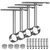 Aopin Closet Rod Brackets 25mm / 1" Curtain Rod Ceiling-Mount Brackets with Stainless Steel Brushed Finish, Polished End Supports and Screws (4 Pcs) view 1