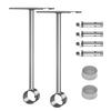 Aopin Closet Rod Brackets 25mm / 1" Curtain Rod Ceiling-Mount Brackets with Stainless Steel Brushed Finish, Polished End Supports and Screws (2 Pcs) view 1