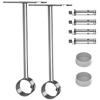 Aopin Closet Rod Brackets 32mm / 1-1/4" Curtain Rod Ceiling-Mount Brackets Rod End Supports Flange Rod Holder Brackets Stainless Steel Brushed Finish, Polished End Supports Brackets with Screws 2 Pcs view 1