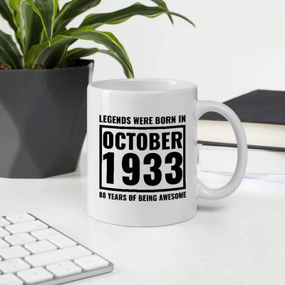 Awesome Gift For 88Th Birthday The Legends Born In October 1933 11Oz White Ceramic Mug