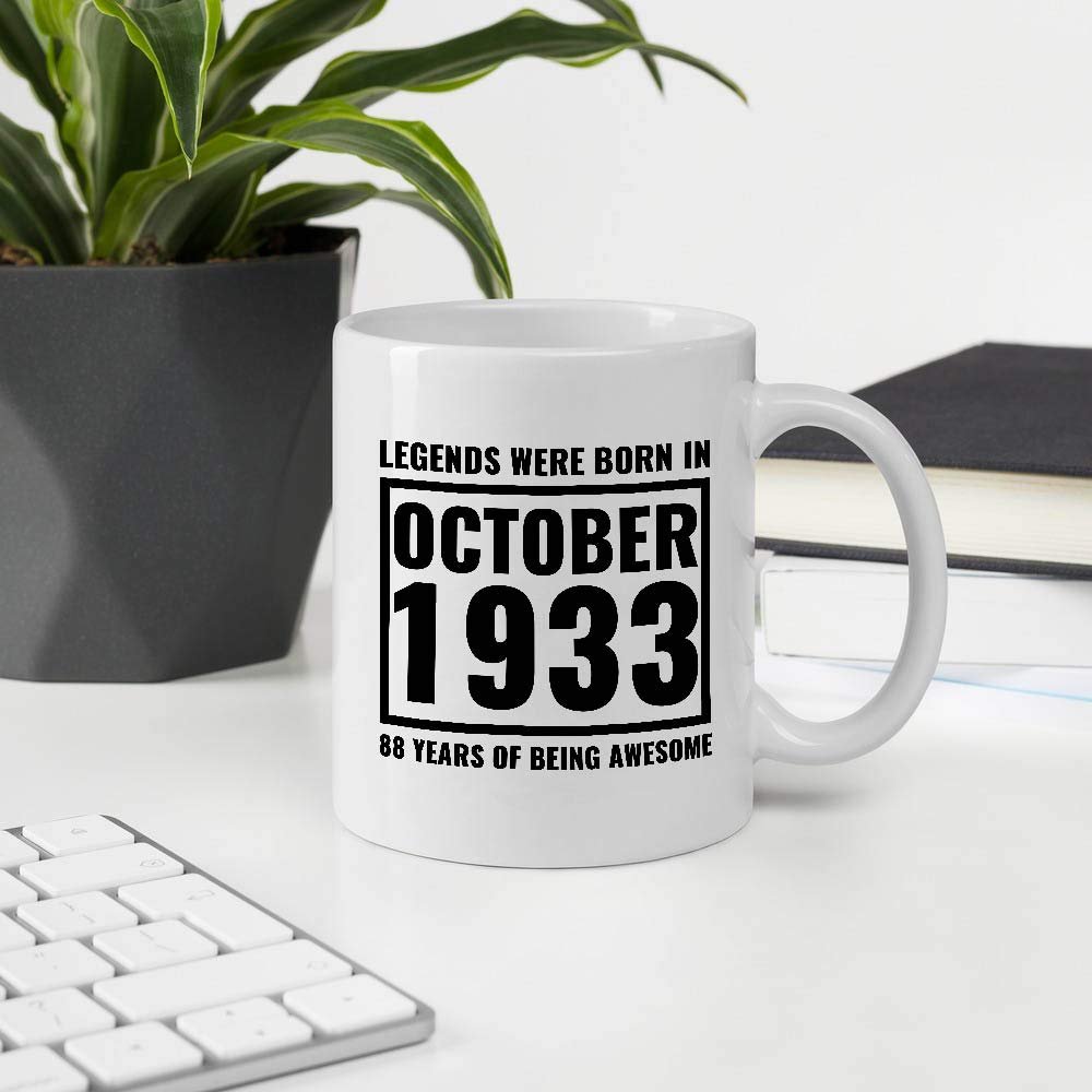 Awesome Gift For 88Th Birthday The Legends Born In October 1933 11Oz White Ceramic Mug