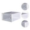 Cabilock Stackable Shoe Bins 2pcs Box Transparent Plastic Shoe Box Organizer White Student Thicken Plastic Pp Shoe Storage Bins view 4