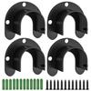 Aopin Closet Pole Sockets Wardrobe Rod Bracket Flange Kit with Matte Black Finish 25mm / 1" Heavy Duty Closet Rod End Supports Flange Rod Holder Brackets Stainless Steel 4 Pcs view 1
