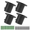 Aopin Closet Rod Bracket Flange Socket Kit with Matte Black Finish 25mm / 1" Wardrobe Rod Brackets Curtain Rod End Supports Rod Holder Brackets Stainless Steel, Closet Pole Socket Brackets 4 Pcs view 1