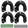 Aopin Closet Pole Sockets Wardrobe Rod Bracket Flange Kit with Matte Black Finish 32mm / 1-1/4" Heavy Duty Closet Rod End Supports Flange Rod Holder Brackets Stainless Steel 4 Pcs view 1