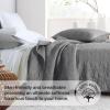 HORIMOTE HOME 100% Cotton Quilt Set Queen Size, Dark Grey Pre-Washed 3-Piece Bedspread Coverlet Set, Cozy Lightweight Stitching Bedding Cover with 2 Shams in Geometric Pattern for All Season view 2