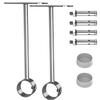 Aopin Closet Rod Brackets - 32mm / 1-1/4" Curtain Rod Ceiling-Mount Brackets with Stainless Steel Brushed Finish and Polished End Supports, 2 Pcs view 1
