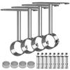 Aopin Stainless Steel Curtain Rod Brackets - 32mm / 1-1/4" Ceiling-Mount with Polished End Supports, 4 Pcs view 1