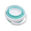 SAMMART 10L (2.64Gallon) Collapsible Fishing Bucket - Foldable Round Tub - Portable Plastic Water Pail - Space Saving Outdoor Waterpot - Trunk Organizer (1, White/Lake Green) view 2