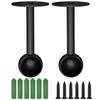 Aopin Closet Rod Brackets with Matte Black Finish 32mm / 1-1/4" Ceiling Mount Brackets Curtain Rod End Supports Flange Rod Holder Brackets Stainless Steel, Closet Pole Socket Brackets 2 Pcs view 1