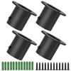Aopin Closet Rod Bracket Flange Socket Kit with Matte Black Finish 19mm / 3/4" Wardrobe Rod Brackets Curtain Rod End Supports Rod Holder Brackets Stainless Steel, Closet Pole Socket Brackets 4 Pcs view 1