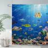 Allenjoy 72" x 72" Ocean Fish Shower Curtain Under The Sea Tropical Turtle Shark Home Bath Bathtub for Bathroom Decor Machine Washable (Hooks Not Included) view 2