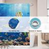 Allenjoy 72" x 72" Ocean Fish Shower Curtain Under The Sea Tropical Turtle Shark Home Bath Bathtub for Bathroom Decor Machine Washable (Hooks Not Included) view 3