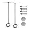 Aopin Closet Rod Brackets 25mm / 1" Curtain Rod Ceiling-Mount Brackets with Stainless Steel Brushed Finish, Polished End Supports and Screws (2 Pcs) view 1
