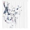 Ambesonne Music Shower Curtain, G-Clef Key Instrument Creative Rhythmic Ornate Motifs Digital Design Print, Cloth Fabric Bathroom Decor Set with Hooks, 69" W x 84" L, Soft Grey view 2