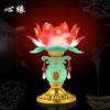 1Pairs Jade Vase Lotus Lantern Buddha Lamp Electric Candle Incense Lanterns Home Decoration view 3