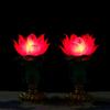 1Pairs Jade Vase Lotus Lantern Buddha Lamp Electric Candle Incense Lanterns Home Decoration view 4