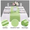 10-Pack Satin Table Runner Light Green 12 x 108 inches Long, Table Runners for Wedding, Birthday Parties, Banquets Decorations10 Pack, 12x108 Inch, Light Green view 3