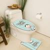 Easter Shower Curtain Spring Bunny Rabbit Egg 4Pcs Happy Easter Shower Curtain Sets with Non-Slip Rug,Toilet Lid Cover Bath Mat Hooks, Waterproof Easter Bathroom Set Shower Curtain view 4