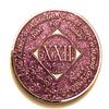 22 Year NA Bling Medallion - Purple, Lavender, Sparkle, Glitter, Chip, Coin, Token view 1
