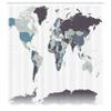 Ambesonne Earth Shower Curtain, Detailed World Map with All Countries Major Capital Cities Universe Continents, Cloth Fabric Bathroom Decor Set with Hooks, 69" W x 84" L, Dimgray Eggplant view 2
