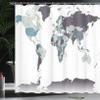 Ambesonne Earth Shower Curtain, Detailed World Map with All Countries Major Capital Cities Universe Continents, Cloth Fabric Bathroom Decor Set with Hooks, 69" W x 84" L, Dimgray Eggplant view 3