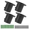 Aopin Closet Rod Bracket Flange Socket Kit with Matte Black Finish 32mm / 1-1/4" Wardrobe Rod Brackets Curtain Rod End Supports Rod Holder Brackets Stainless Steel, Closet Pole Socket Brackets 4 Pcs view 1