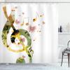 Ambesonne Music Shower Curtain, G-Clef Key Instrument Creative Rhythmic Ornate Motifs Digital Design Print, Cloth Fabric Bathroom Decor Set with Hooks, 69" W x 70" L, Pistachio Green view 1