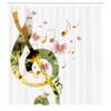 Ambesonne Music Shower Curtain, G-Clef Key Instrument Creative Rhythmic Ornate Motifs Digital Design Print, Cloth Fabric Bathroom Decor Set with Hooks, 69" W x 70" L, Pistachio Green view 2