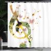 Ambesonne Music Shower Curtain, G-Clef Key Instrument Creative Rhythmic Ornate Motifs Digital Design Print, Cloth Fabric Bathroom Decor Set with Hooks, 69" W x 70" L, Pistachio Green view 3