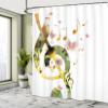 Ambesonne Music Shower Curtain, G-Clef Key Instrument Creative Rhythmic Ornate Motifs Digital Design Print, Cloth Fabric Bathroom Decor Set with Hooks, 69" W x 70" L, Pistachio Green view 4