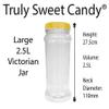 Truly Sweet Candy Very Large 2.5L Plastic Jars with choice of lid. Craft, Garage, Kitchen Storage (Silver Lids, 10 Jars) view 2