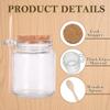 QUUPY Clear Glass Containers with Cork Stopper and Wooden Spoon, Reusable Thick Glass Storage Jar for Keeps Food Dry Fresh for Home Kitchen Bath Salt Holder Yogurt Jars for Jam 8oz 250ML view 4