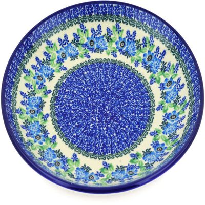 Polmedia Polish Pottery Dinner Plate - Pretty In Blue Pattern Handmade in Boleslawiec Poland by Ceramika Artystyczna + Certificate of Authenticity