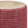 SIMPLIHOME Larissa Boho Round Braided Pouf in Natural and Maroon Jute for the Living Room, Bedroom and Kids Room view 4