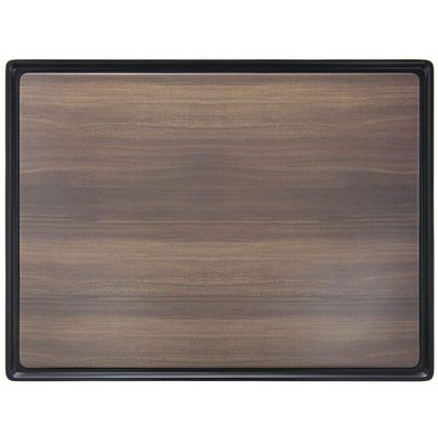 HUBERT Faux Wood Melamine Tray with Black Border - 17 3/5L x 13W