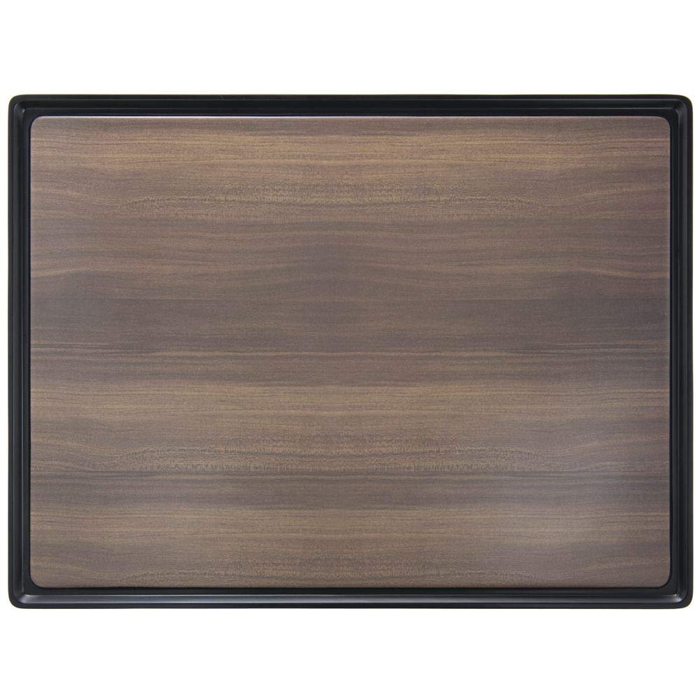 HUBERT Faux Wood Melamine Tray with Black Border - 17 3/5L x 13W