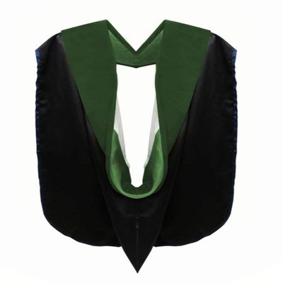 CLERKMANS Doctor of Medicine Graduation Hood, Velvet Doctoral Hood Graduation, Black & Green PHD Hood