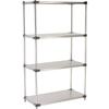 Nexel 5 Tier Solid Stainless Steel Shelving Starter Unit, 36" W x 24" D x 74" H view 1