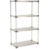 Nexel 5 Tier Solid Stainless Steel Shelving Starter Unit, 36" W x 24" D x 74" H view 2