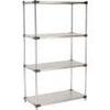 Nexel 5 Tier Solid Stainless Steel Shelving Starter Unit, 36" W x 24" D x 74" H view 3