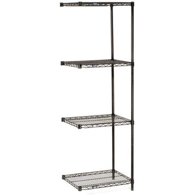 Nexel 5 Tier Black Epoxy Wire Shelving Add-On Unit, 72" W x 18" D x 74" H