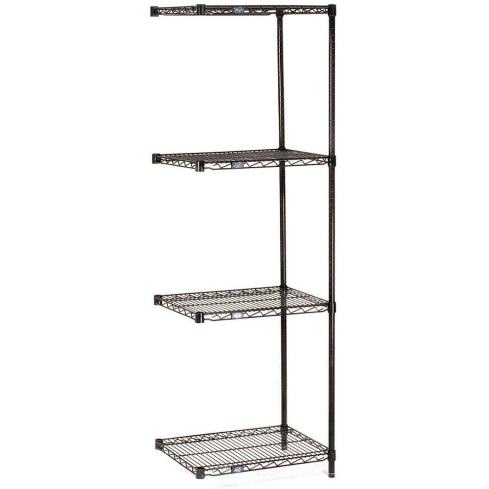 Nexel 5 Tier Black Epoxy Wire Shelving Add-On Unit, 72" W x 18" D x 74" H